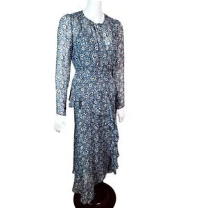 Veronica Beard long dress size 4 Sazan floral print silk tiered corporate outfit